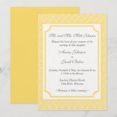 Eenvoudig Classic Damask Wedding Invite Kaart (Voorkant / Achterkant)
