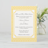 Eenvoudig Classic Damask Wedding Invite Kaart (Staand voorkant)
