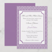 Eenvoudig Classic Damask Wedding Invite Kaart (Voorkant / Achterkant)
