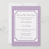 Eenvoudig Classic Damask Wedding Invite Kaart (Voorkant)