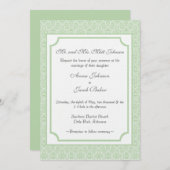 Eenvoudig Classic Damask Wedding Invite Kaart (Voorkant / Achterkant)
