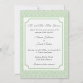 Eenvoudig Classic Damask Wedding Invite Kaart (Voorkant)