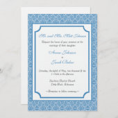 Eenvoudig Classic Damask Wedding Invite Kaart (Voorkant / Achterkant)