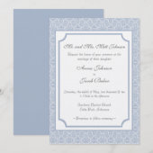 Eenvoudig Classic Damask Wedding Invite Kaart (Voorkant / Achterkant)
