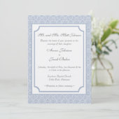 Eenvoudig Classic Damask Wedding Invite Kaart (Staand voorkant)