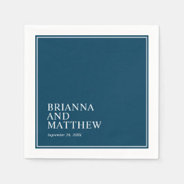 Eenvoudig Classic Dubbel Lijst in Navy Blauw en Wi Servet