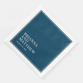 Eenvoudig Classic Dubbel Lijst in Navy Blauw en Wi Servet (Hoek)