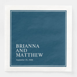 Eenvoudig Classic Dubbel Lijst in Navy Blauw en Wi Servet