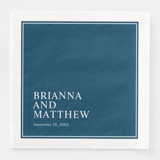 Eenvoudig Classic Dubbel Lijst in Navy Blauw en Wi Servet (Voorkant)