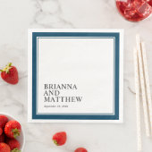 Eenvoudig Classic Dubbel Lijst in Navy Blue Servet (Insitu)