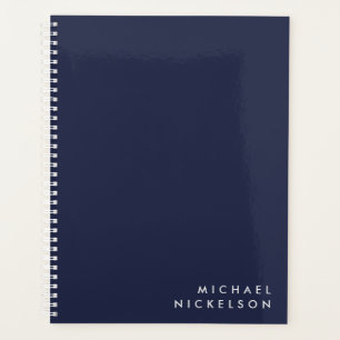 Eenvoudig Classic Elegant   Naam op Donkere marine Planner