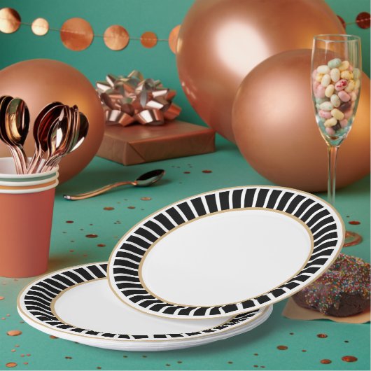 eenvoudig | Classic | elegant | Trendy zwart-wit Papieren Bordje (Multi)