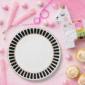 eenvoudig | Classic | elegant | Trendy zwart-wit Papieren Bordje (Feest)