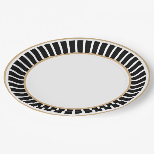 eenvoudig | Classic | elegant | Trendy zwart-wit Papieren Bordje (Gekanteld)