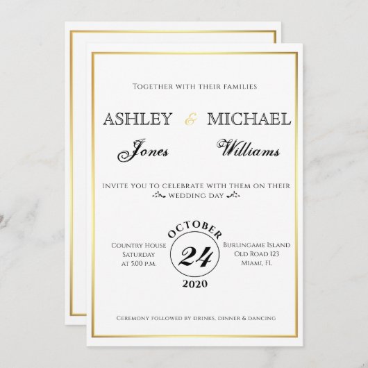 Eenvoudig Classic en Elegant Cordial Kaart (Voorkant / Achterkant)