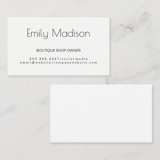 Eenvoudig Classic en Elegant Visitekaartje (Voorkant / Achterkant)