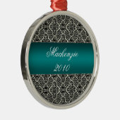 Eenvoudig Classic Holiday Damask Ornament (Rechts)