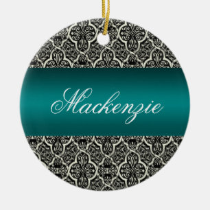 Eenvoudig Classic Holiday Damask Round Ornament