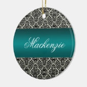 Eenvoudig Classic Holiday Damask Round Ornament (Links)