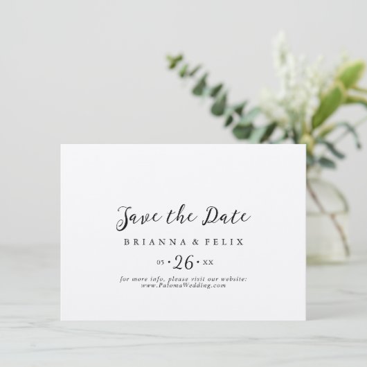 Eenvoudig Classic Kraft Horizontal Wedding Save The Date (Staand voorkant)