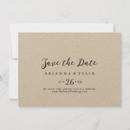 Eenvoudig Classic Kraft Horizontal Wedding Save The Date