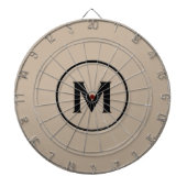 Eenvoudig Classic Monogram Black Beige Dartbord (Voorkant)