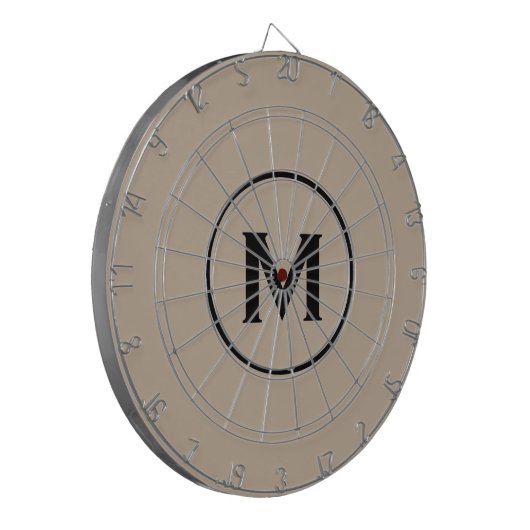 Eenvoudig Classic Monogram Black Beige Dartbord (Voorkant Links)