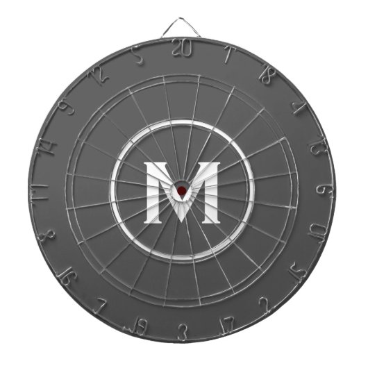 Eenvoudig Classic Monogram grijs Dartbord (Voorkant)