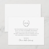 Eenvoudig Classic Monogram met elegante bedrijfsvo Bedankkaart (Voorkant / Achterkant)