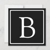Eenvoudig Classic Monogram | Zwarte en witte magne Magnetische Uitnodiging (Voorkant)