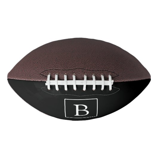 Eenvoudig Classic Monogram | Zwarte tekst met witt American Football (Voorkant)