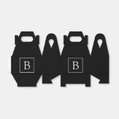 Eenvoudig Classic Monogram | Zwarte tekst met witt Bedankdoosjes (Uitgevouwen)