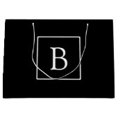 Eenvoudig Classic Monogram | Zwarte tekst met witt Groot Cadeauzakje (Voorkant)
