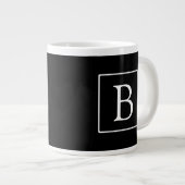 Eenvoudig Classic Monogram | Zwarte tekst met witt Grote Koffiekop (Voorkant rechts)