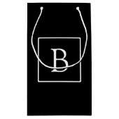 Eenvoudig Classic Monogram | Zwarte tekst met witt Klein Cadeauzakje (Achterkant)