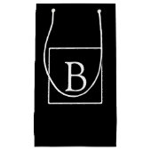 Eenvoudig Classic Monogram | Zwarte tekst met witt Klein Cadeauzakje (Voorkant)