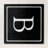 Eenvoudig Classic Monogram | Zwarte tekst met witt Legpuzzel (Horizontaal)