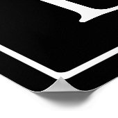 Eenvoudig Classic Monogram | Zwarte tekst met witt Poster (Hoek)