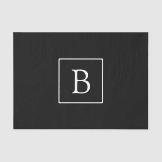 Eenvoudig Classic Monogram | Zwarte tekst met witt Tissuepapier (Voorkant)