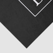 Eenvoudig Classic Monogram | Zwarte tekst met witt Tissuepapier (Detail)