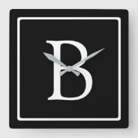 Eenvoudig Classic Monogram | Zwarte tekst met witt