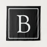 Eenvoudig Classic Monogram | Zwarte tekst met witt