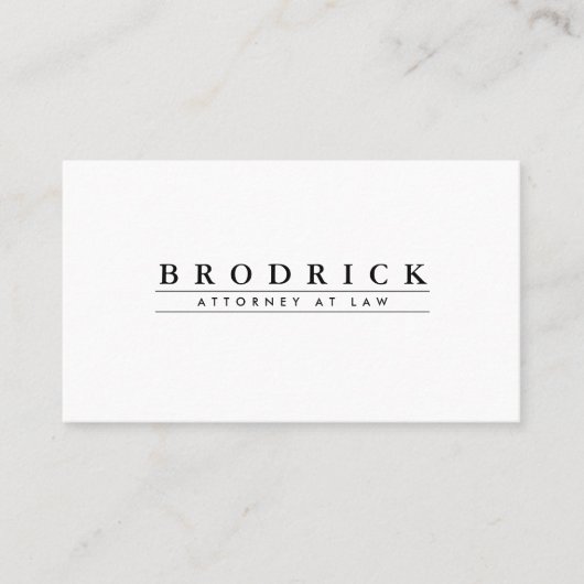 Eenvoudig Classic Professional White Visitekaartje (Voorkant)