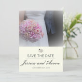 Eenvoudig Classic Save the Date Note Ivory Backgro (Staand voorkant)