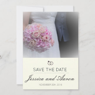 Eenvoudig Classic Save the Date Note Ivory Backgro