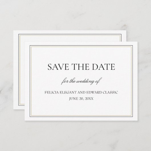 Eenvoudig Classic sparen de kaart van de Aankondig (Voorkant / Achterkant)