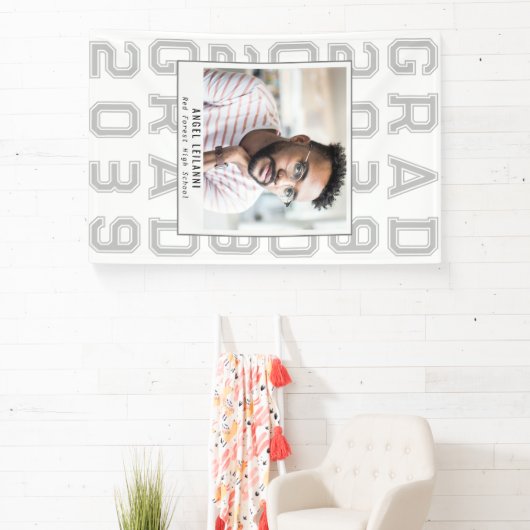 Eenvoudig Classic Sport Afstudeerder Foto Senior A Spandoek (Insitu)