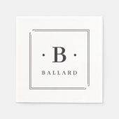 Eenvoudig Classic Square Monogram & naam Servet (Voorkant)