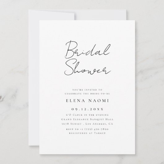 Eenvoudig Classic Zwart-wit Budget Vrijgezellenfee Kaart (Voorkant)