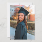 Eenvoudig Classic Zwart-wit Foto Afstuderen Aankondiging (Achterkant)